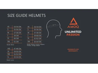 Amoq helmet size guide kuva