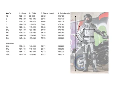 Textile_Jacket_Man_GC_sizechart kuva